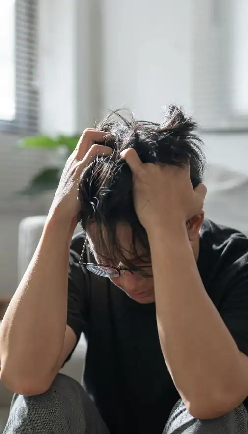 Image of upset man because of erectile dysfunction symptoms Swindon